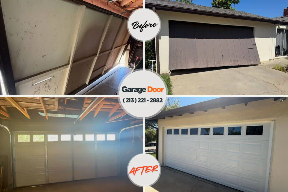 Before and after: garage door company Mechanicsville, MD